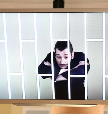 Олег Навальный на видеосвязи из колонии с президиумом Верховного суда России, 25 апреля 2018 года Сергей Савостьянов / ТАСС / Scanpix / LETA