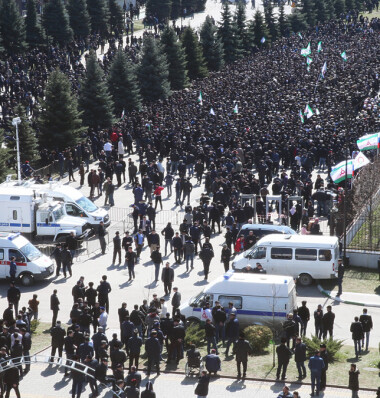  Митинг в в Магасе против передела границ с Чечней, 26 марта 2019 года. Фото: Елена Афонина / ТАСС