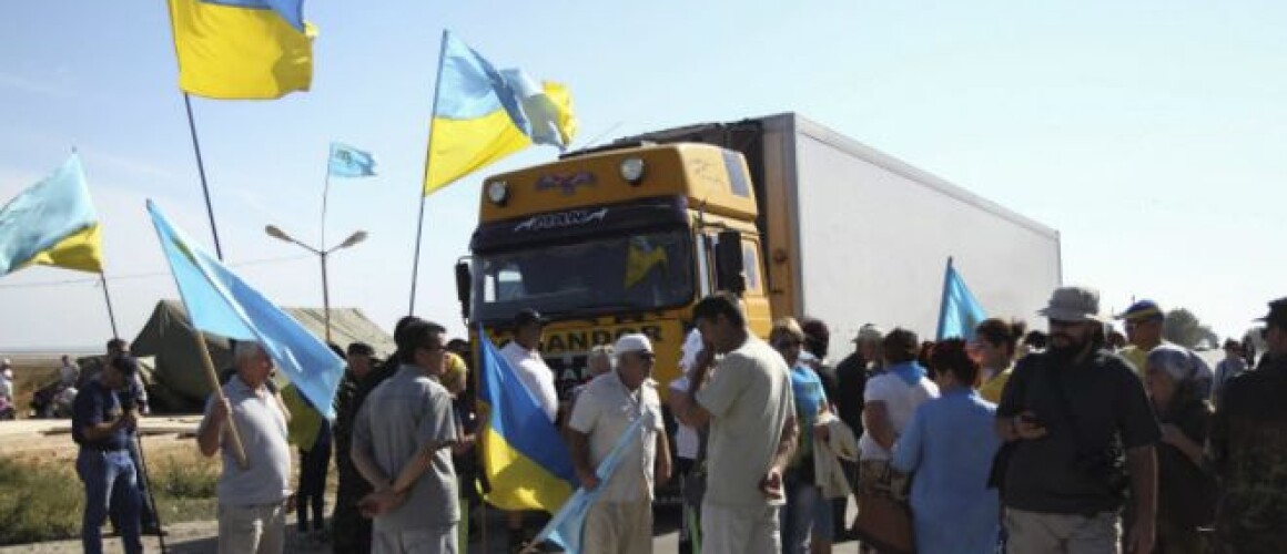 Блокада Крыма в сентябре 2015 года. Фото: EPA