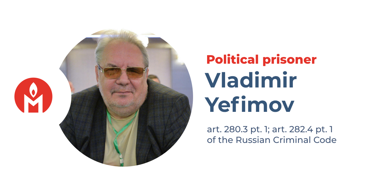 Vladimir Yefimov is a political prisoner
