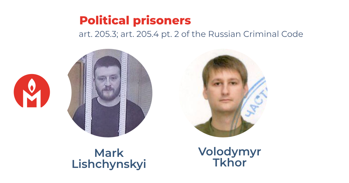 Mark Lishchynskyi and Volodymyr Tkhor are political prisoners