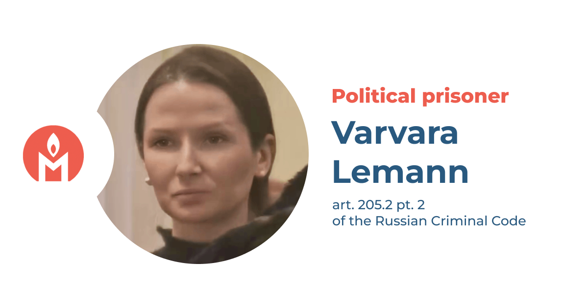 Varvara Lemann is a political prisoner