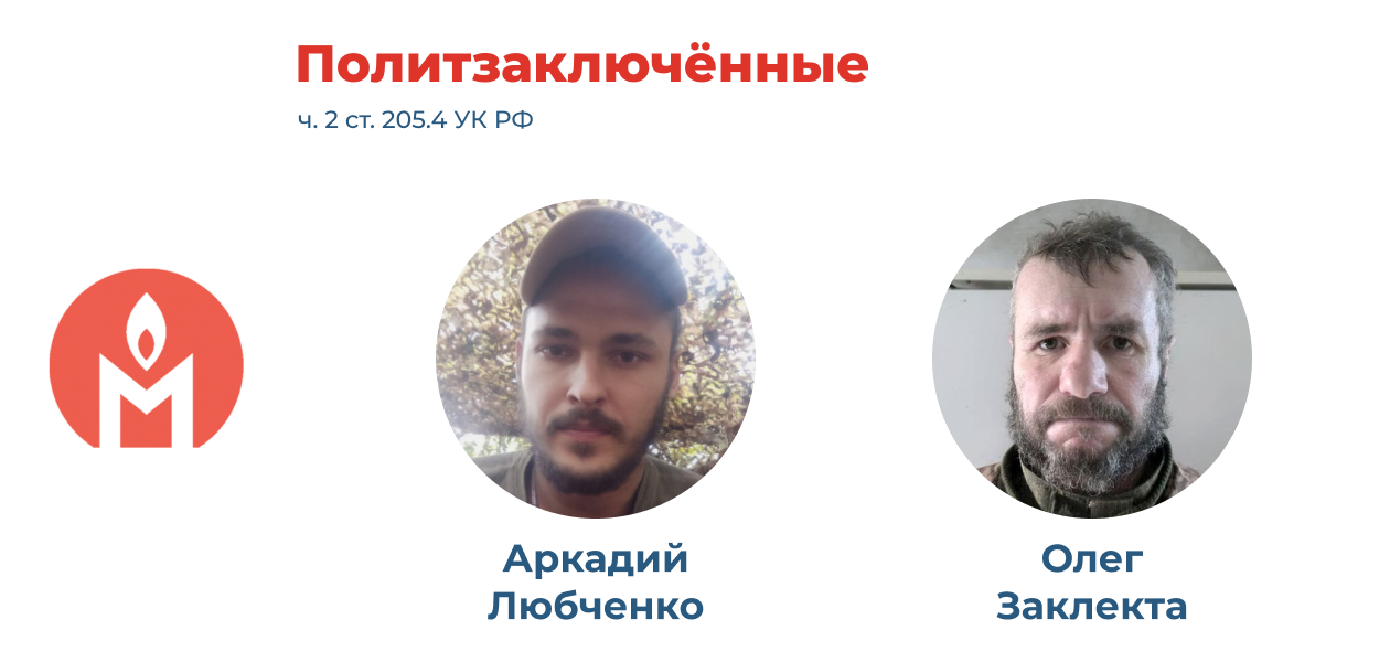 политзаключённые Олег Заклекта и Аркадий Любченко