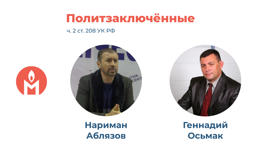 Политзаключённые Нариман Аблязов и Геннадий Осьмак